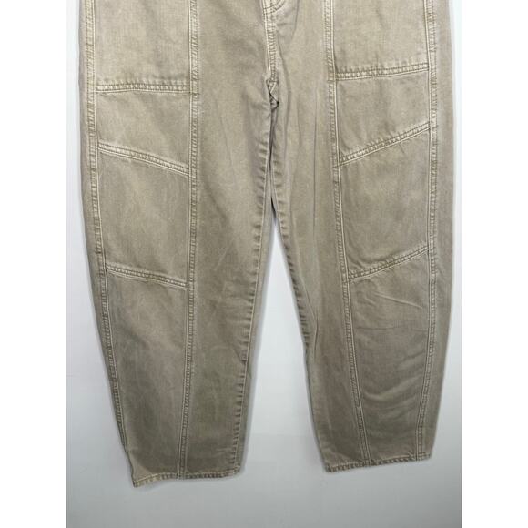 Gap High Waisted Barrel Jeans Flannel Taupe Beige Denim Women's Size 26 / 2R - Picture 4 of 11